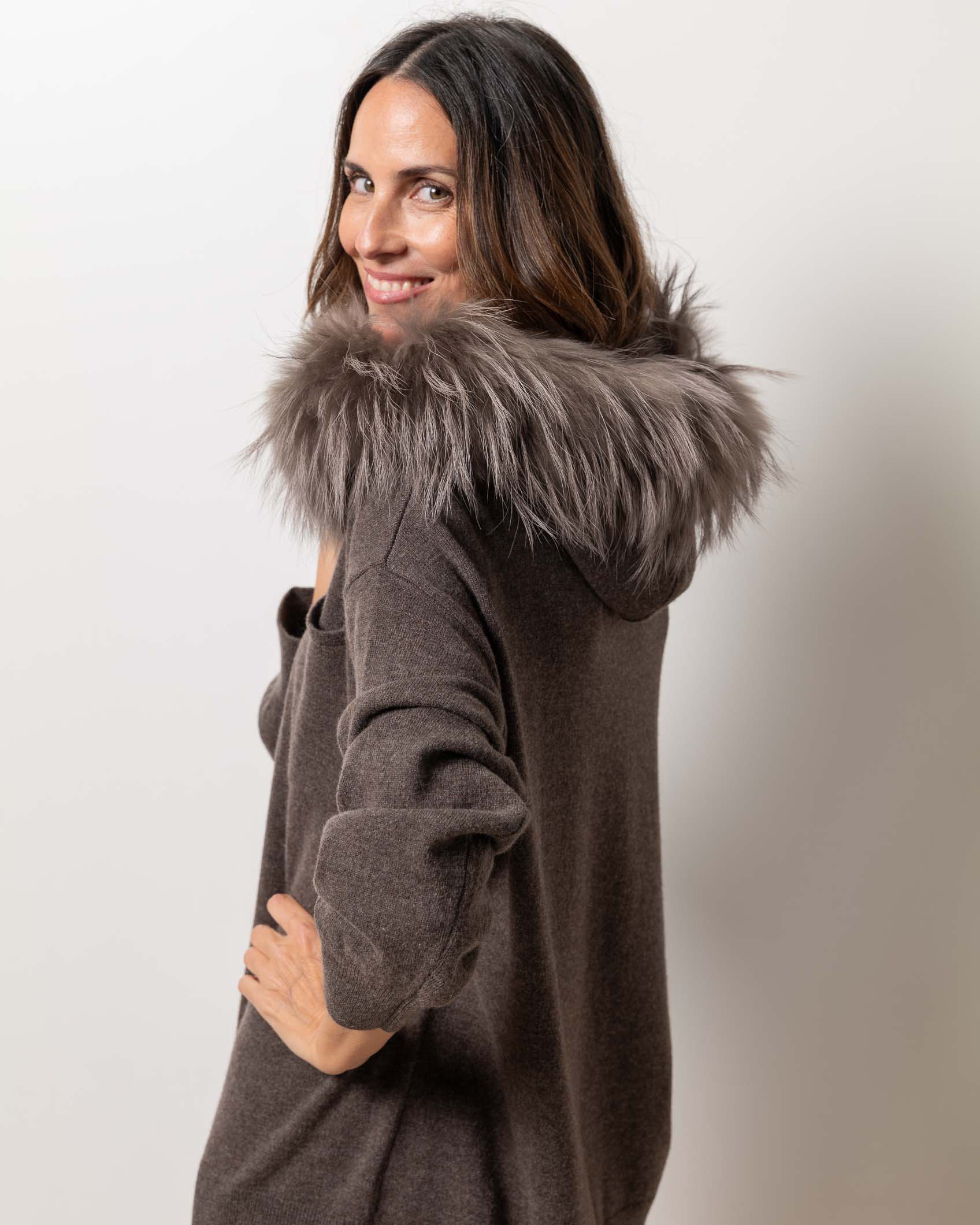 JERSEY OVER BOLSILLO CASHMERE DARK MINK 7