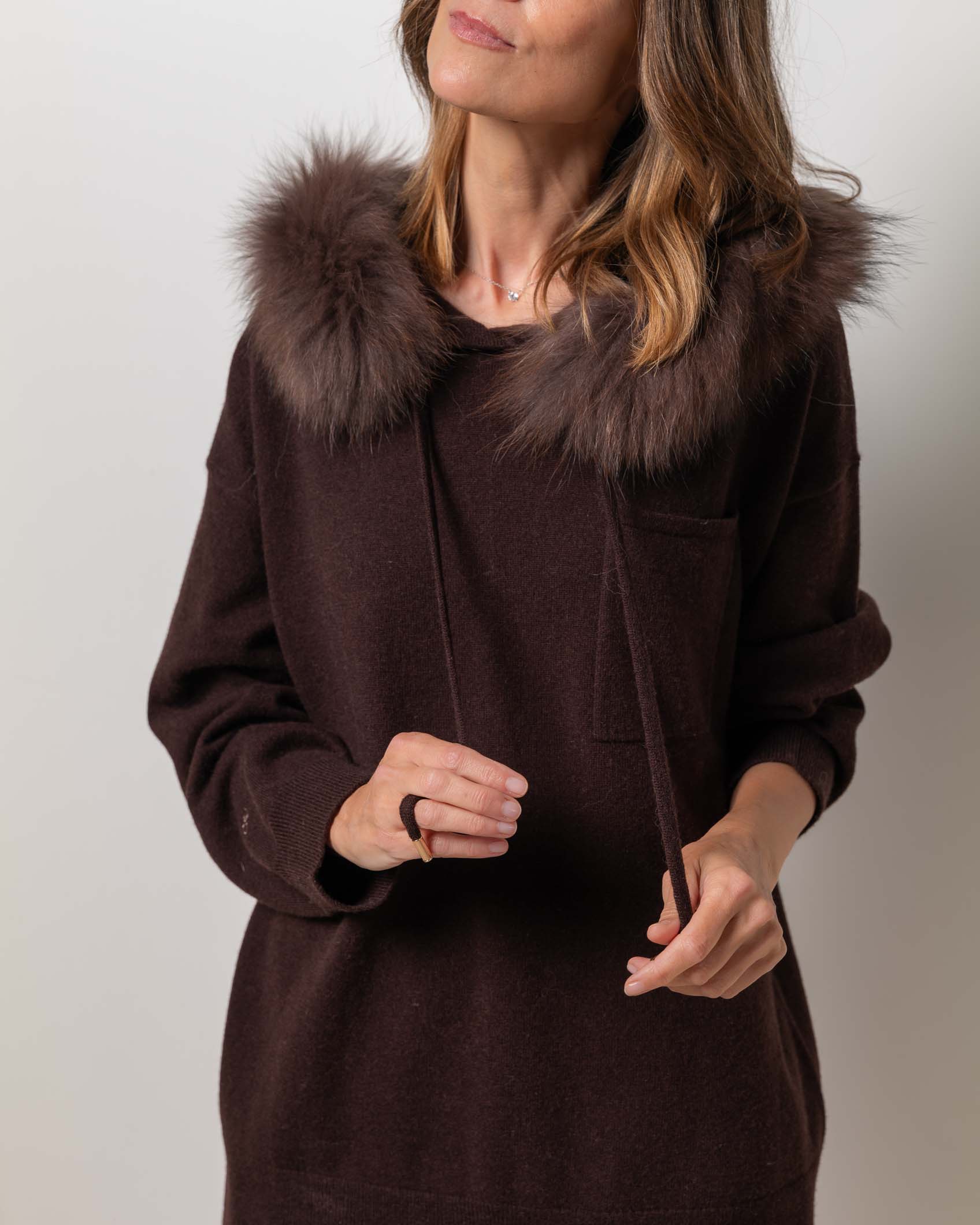 JERSEY OVER BOLSILLO CASHMERE CHOCOLATE BROWN 2