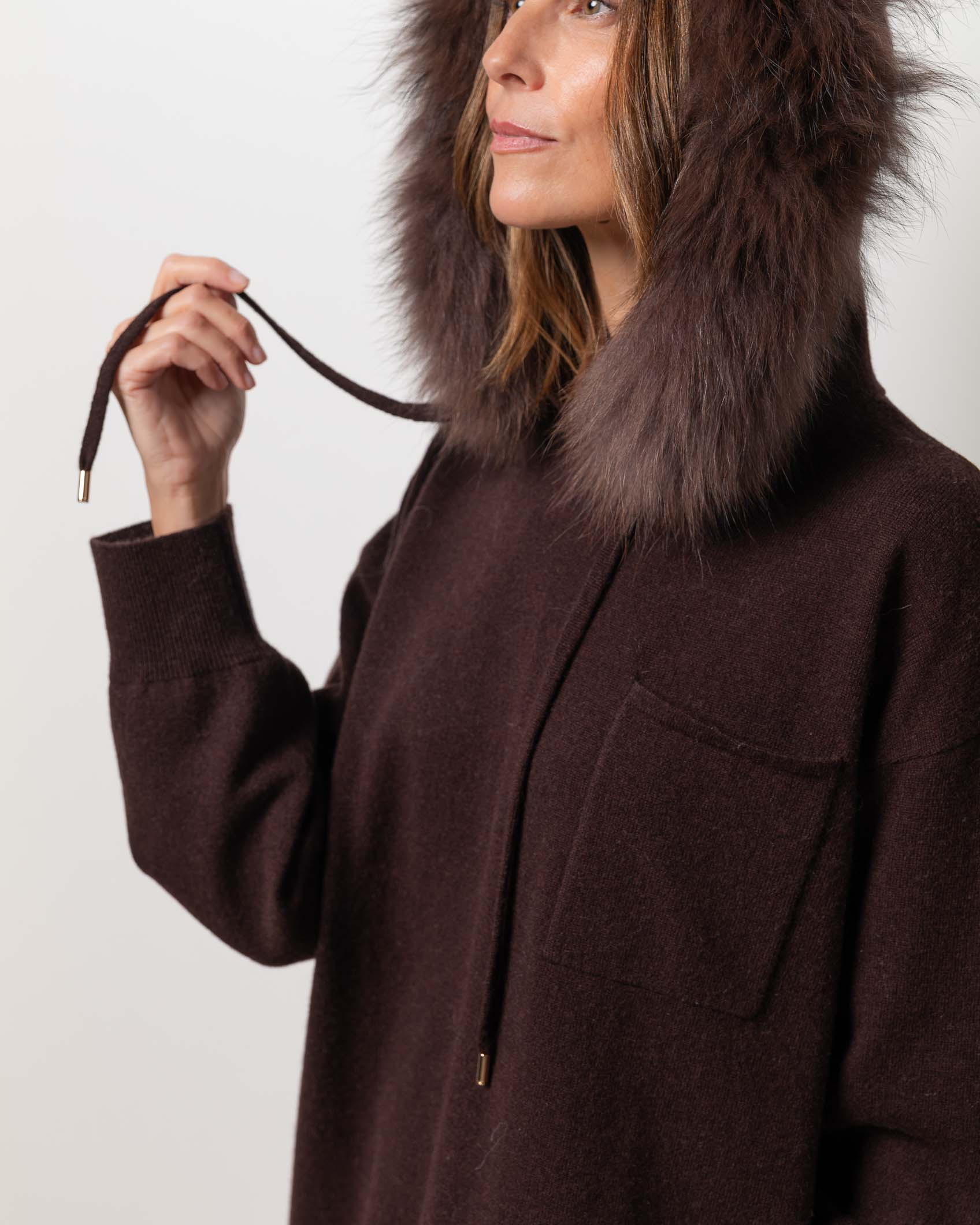 JERSEY OVER BOLSILLO CASHMERE CHOCOLATE BROWN 4