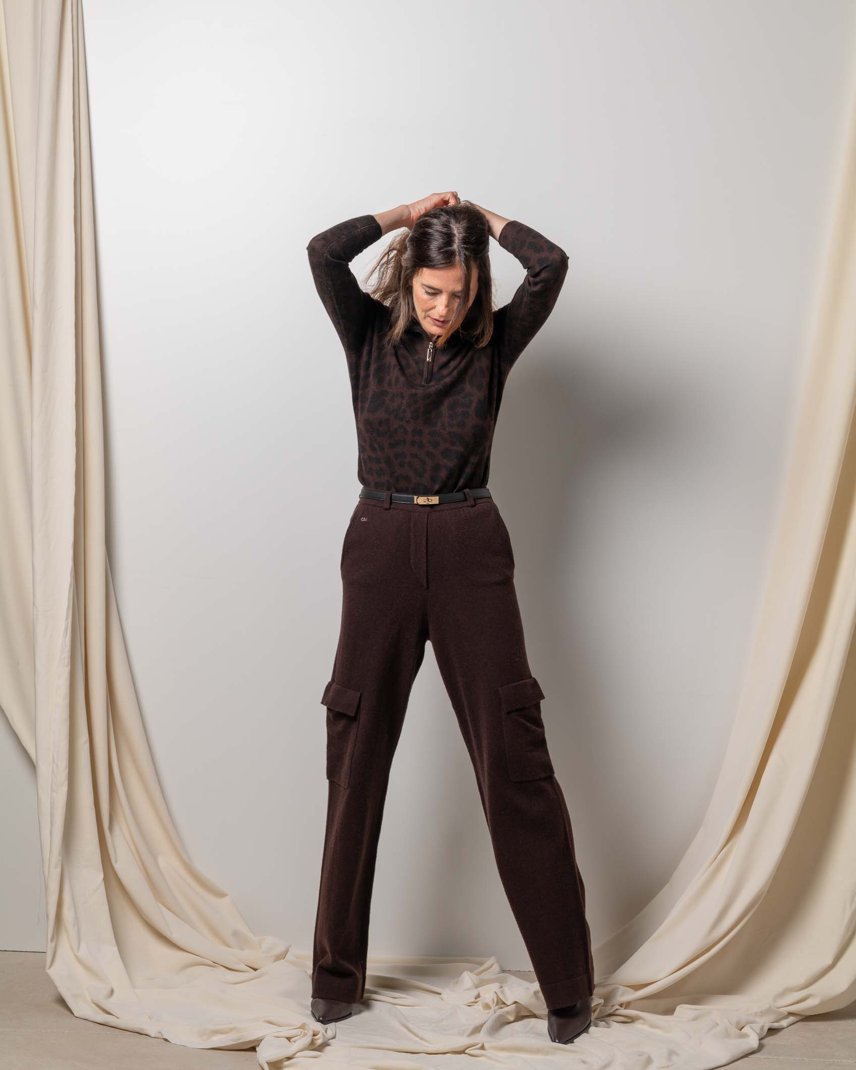 CARGO PANTS CASHMERE CHOCOLATE BROWN
