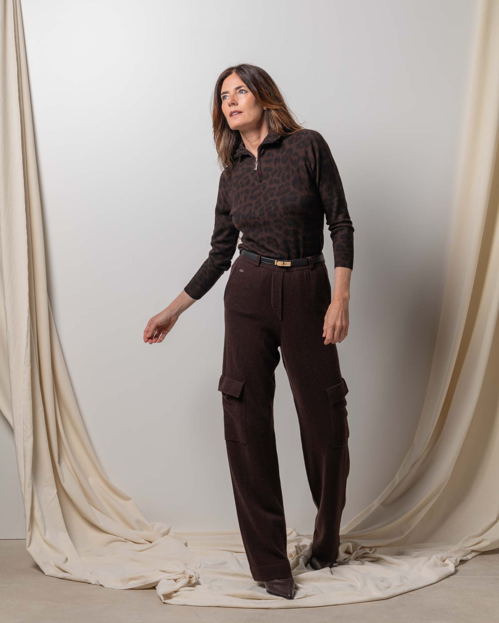 CARGO PANTS CASHMERE CHOCOLATE BROWN 2