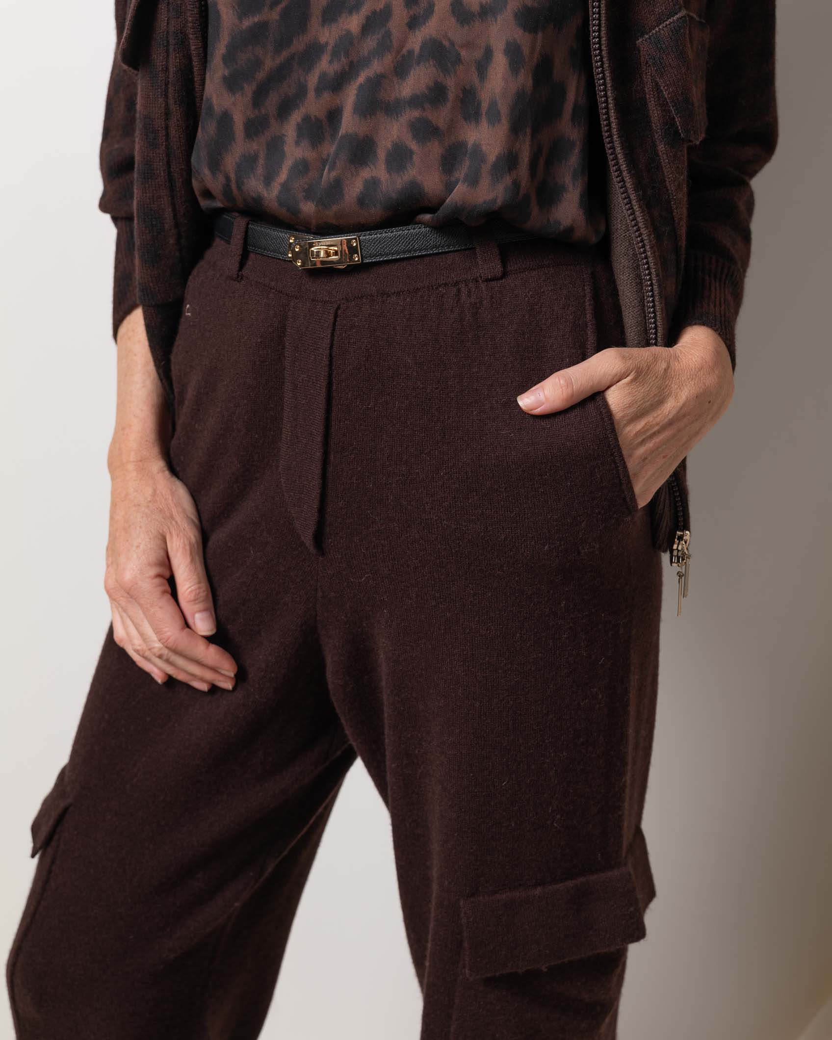 CARGO PANTS CASHMERE CHOCOLATE BROWN 3