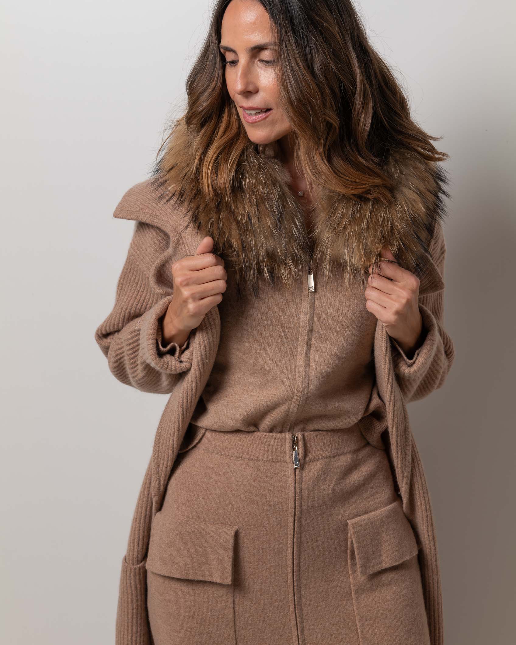 FALDA ZIPPER CASHMERE ROCK CAMEL 3