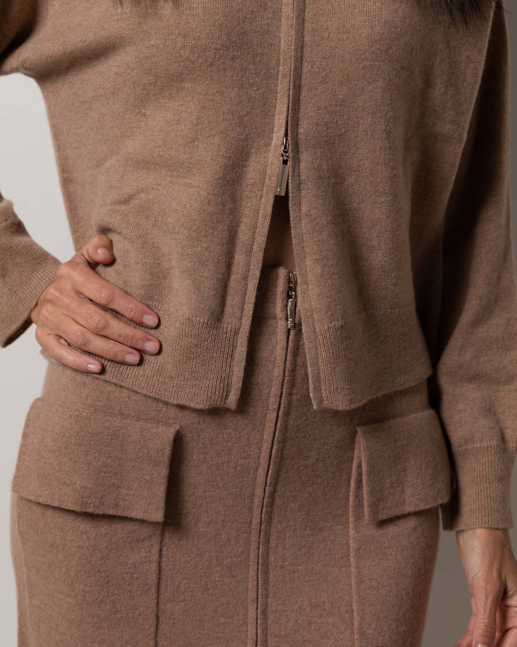 FALDA ZIPPER CASHMERE ROCK CAMEL 4