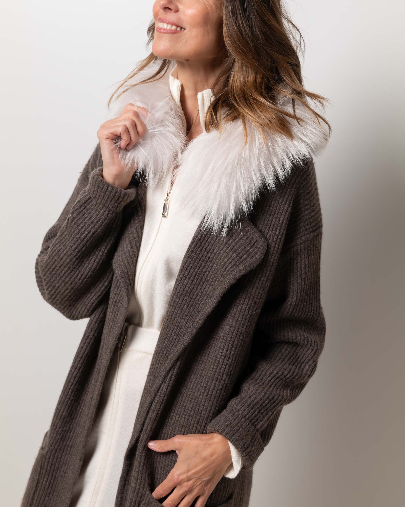 CARDIGAN ZIPPER CASHMERE BEIG 8