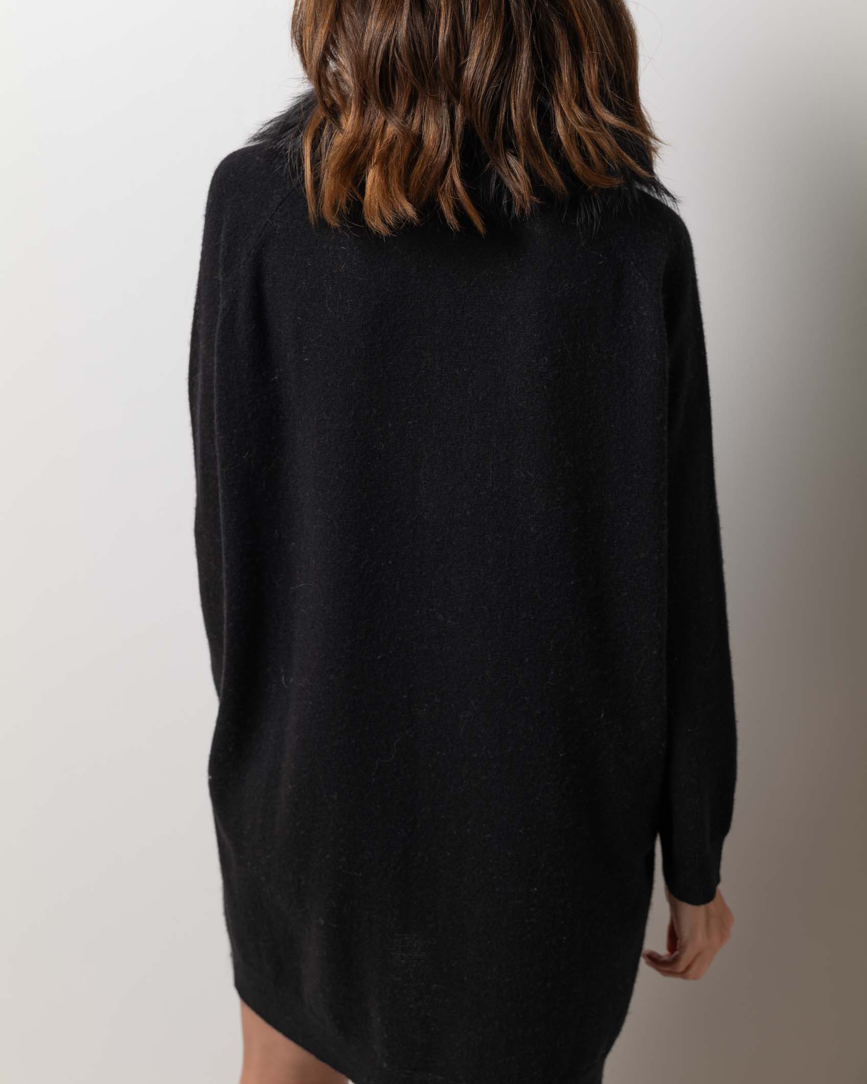 VESTIDO CARDIGAN MINI CASHMERE NEGRO 5