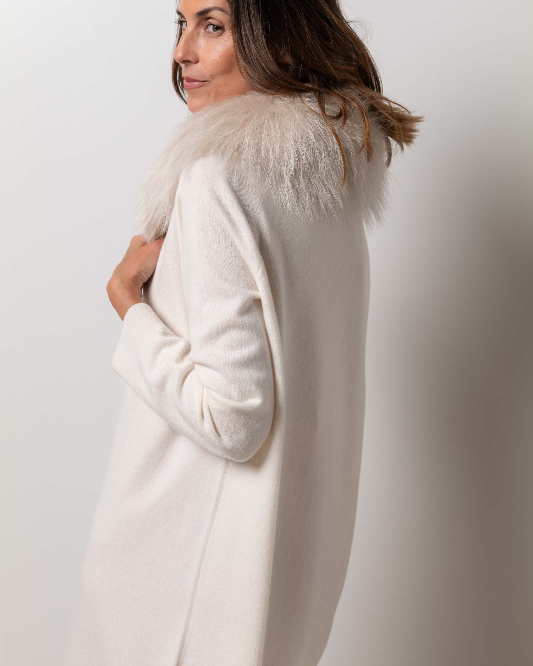 VESTIDO CARDIGAN MINI CASHMERE BEIG 4
