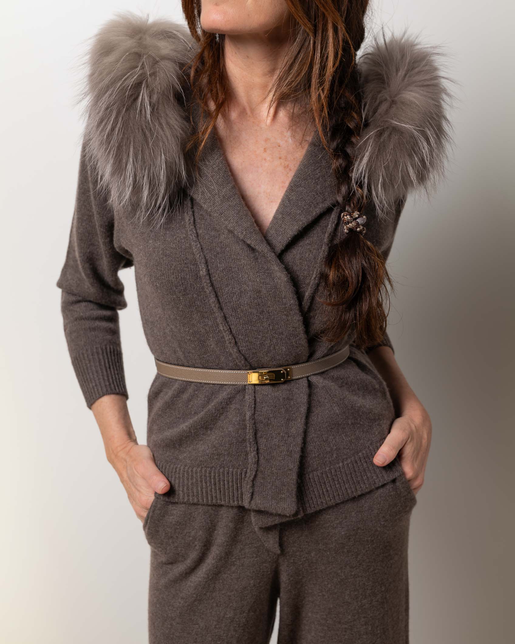 BOLERO CAPUCHA CASHMERE DARK MINK
