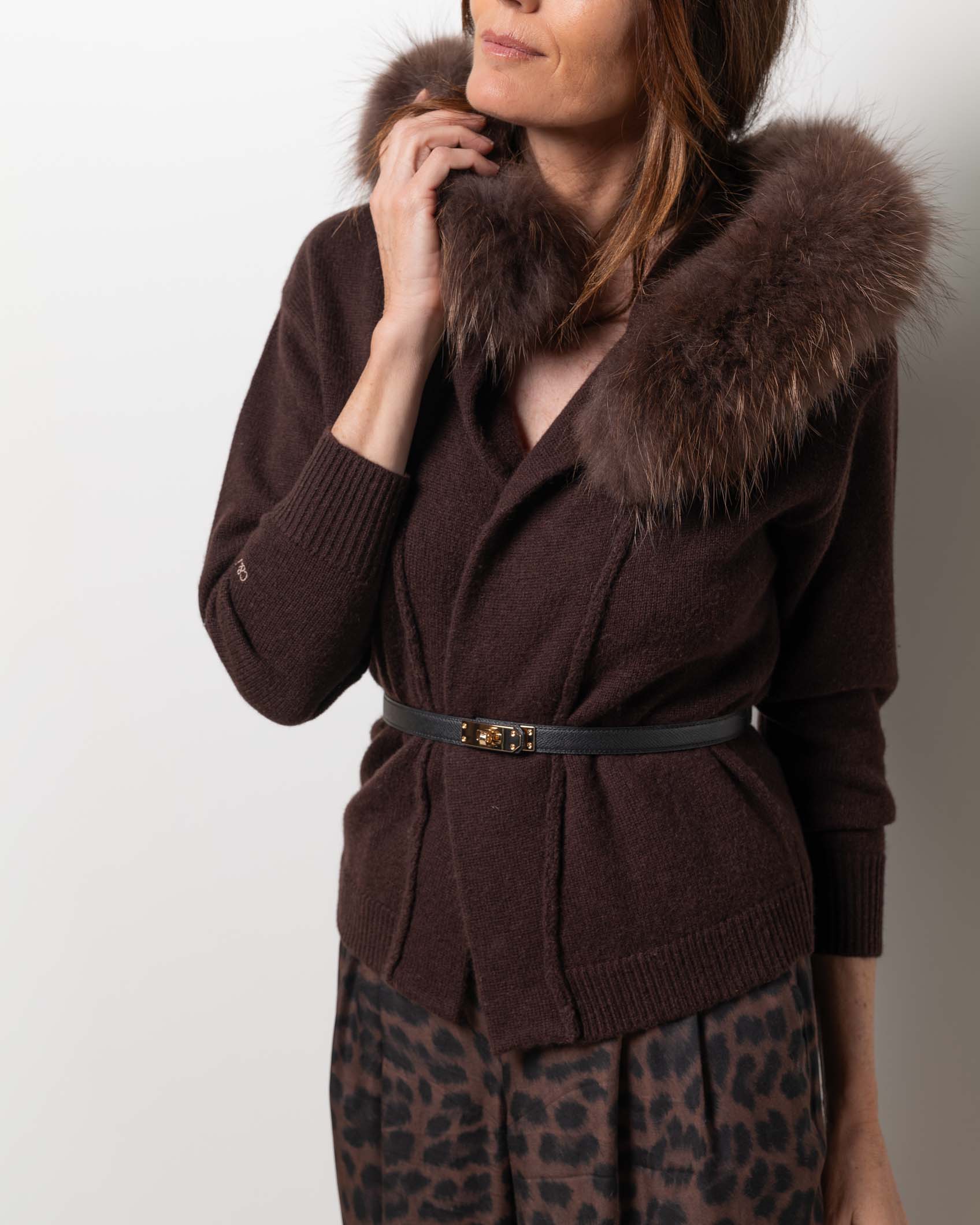 BOLERO CAPUCHA CASHMERE CHOCOLATE BROWN