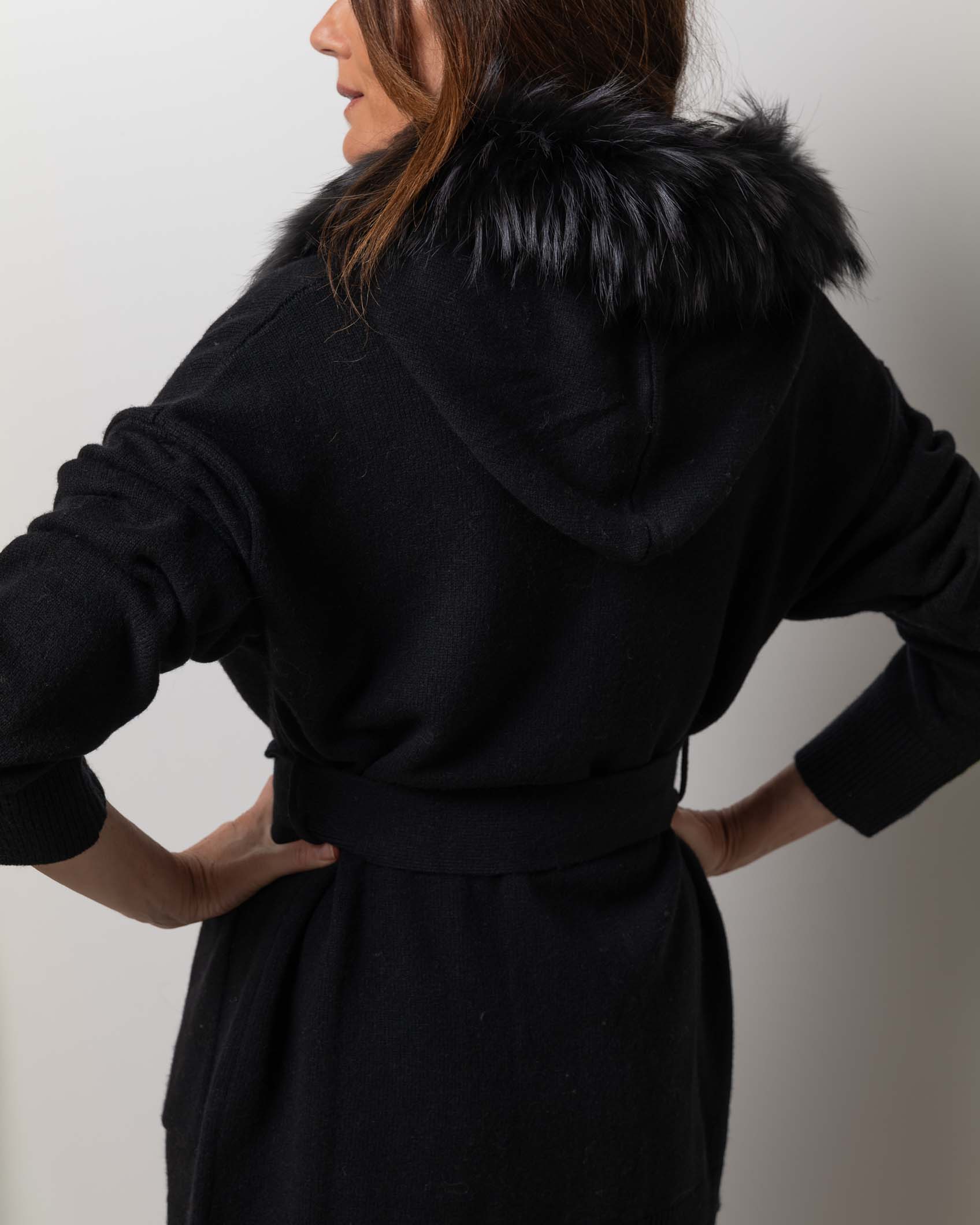 MIDI CARDIGAN CASHMERE NEGRO