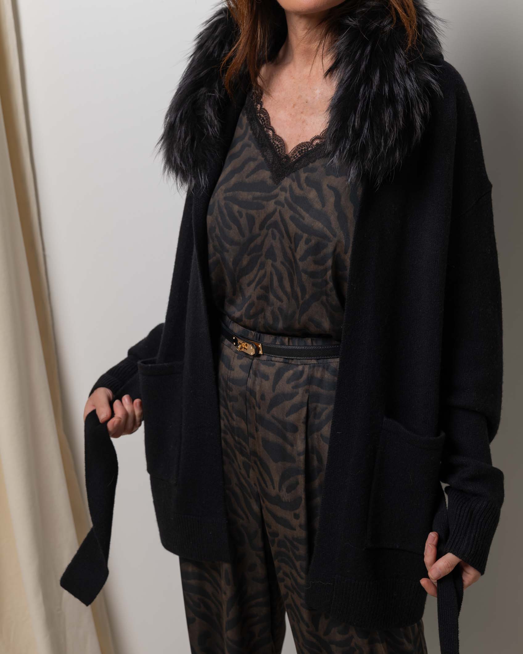 MIDI CARDIGAN CASHMERE NEGRO 3
