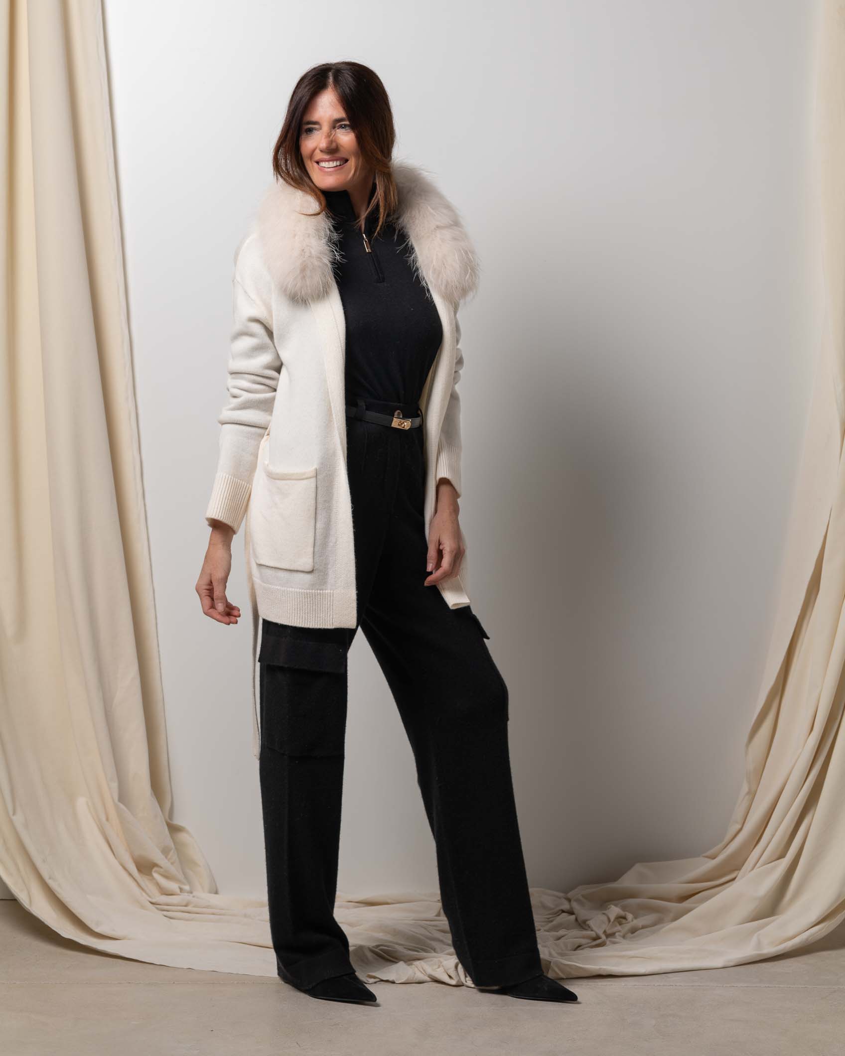 MIDI CARDIGAN CASHMERE BEIG