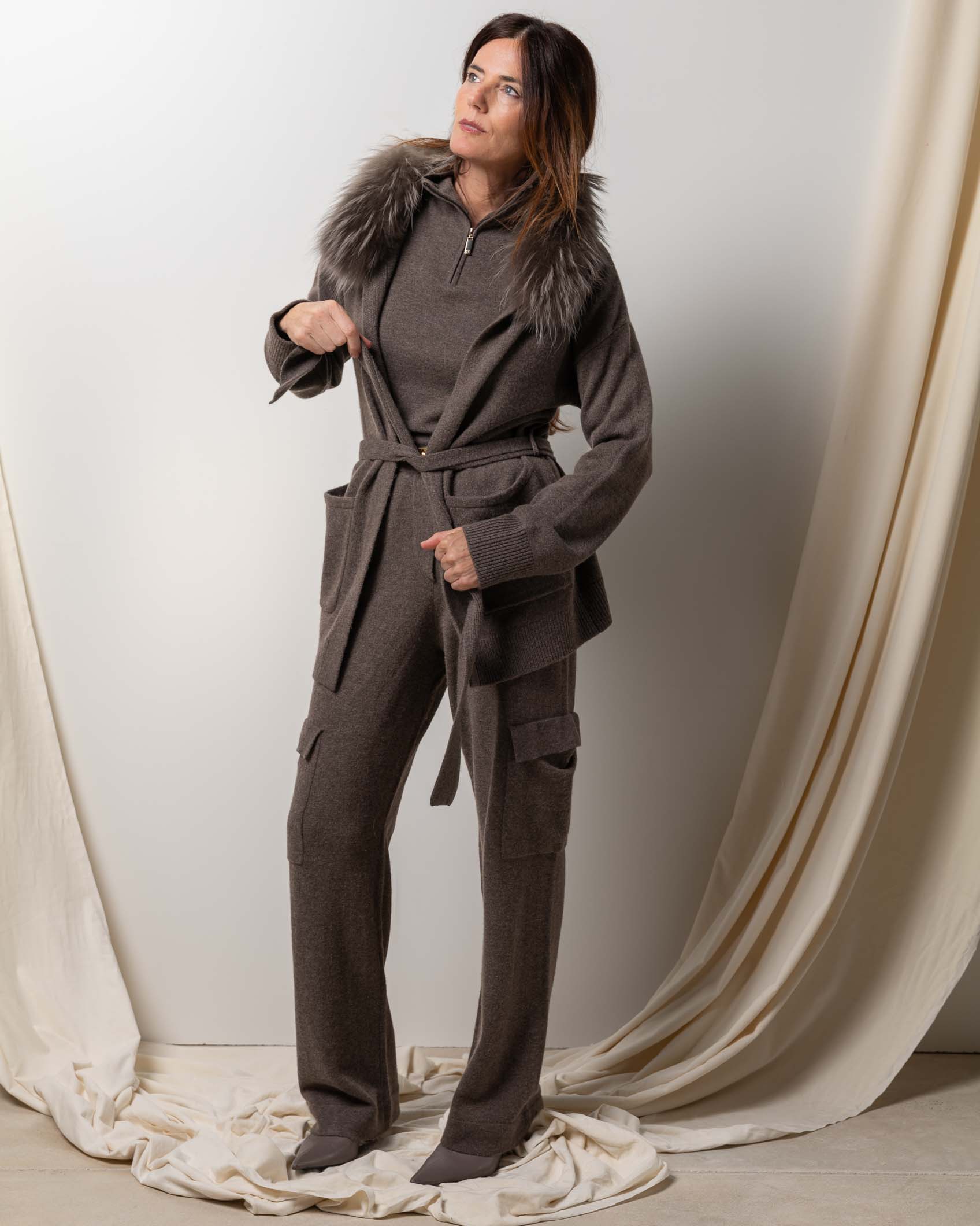MIDI CARDIGAN CASHMERE DARK MINK 2