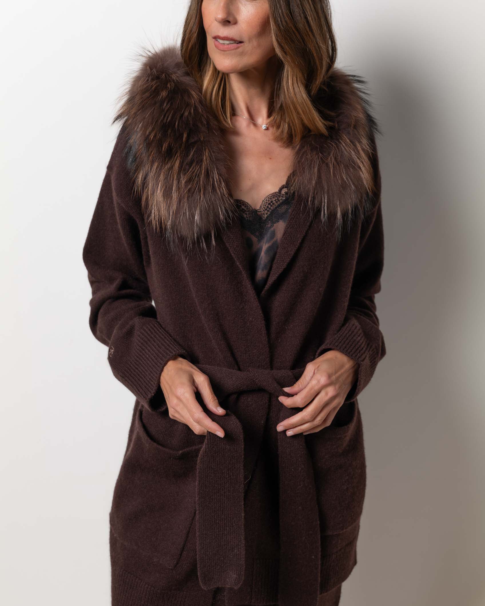MIDI CARDIGAN CASHMERE CHOCOLATE BROWN 3