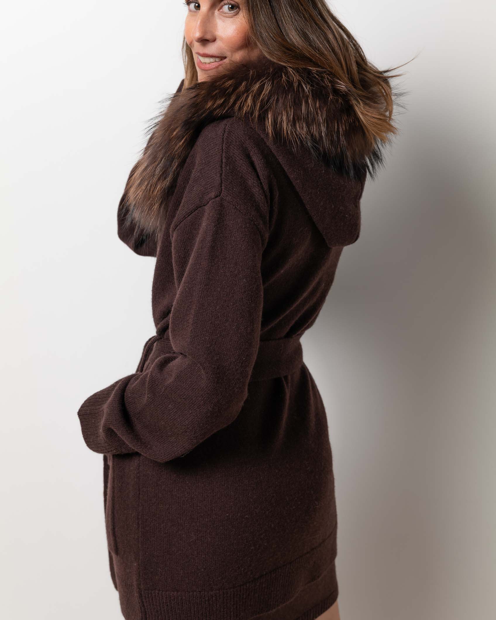 MIDI CARDIGAN CASHMERE CHOCOLATE BROWN 5