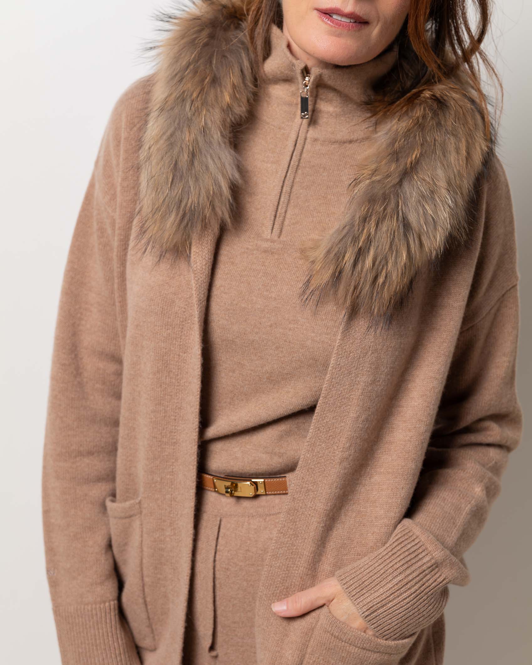 MIDI CARDIGAN CASHMERE ROCK CAMEL 3