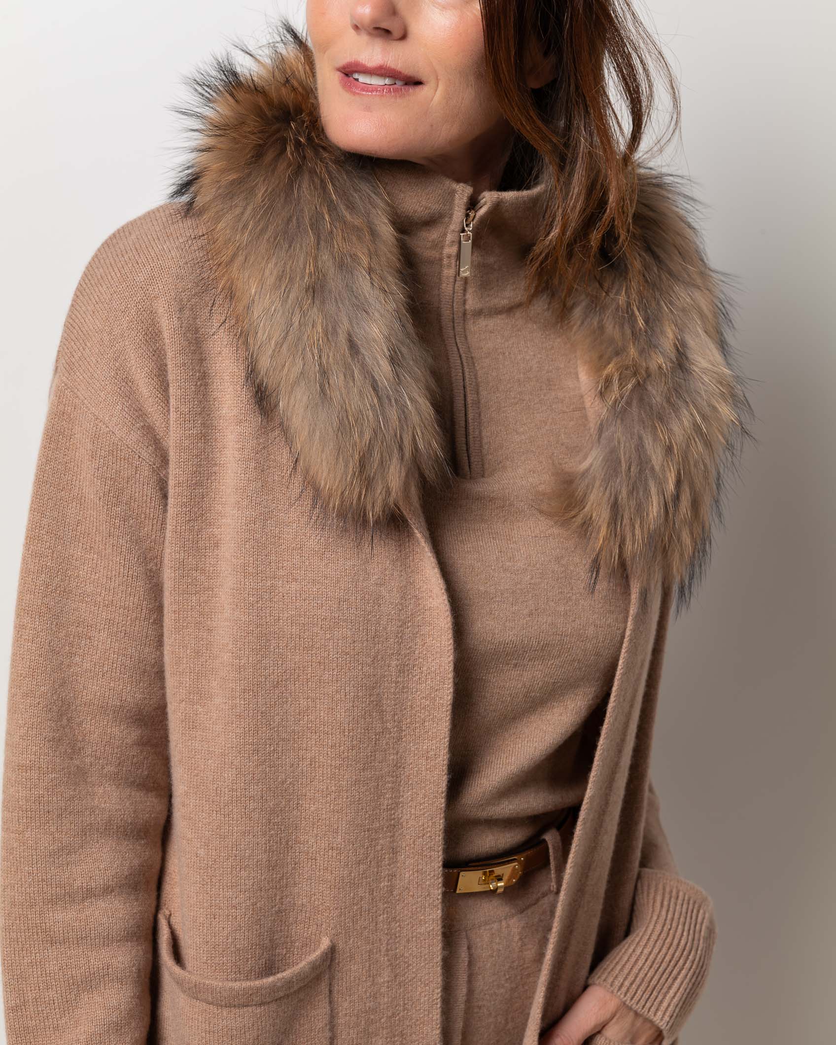 MIDI CARDIGAN CASHMERE ROCK CAMEL 4