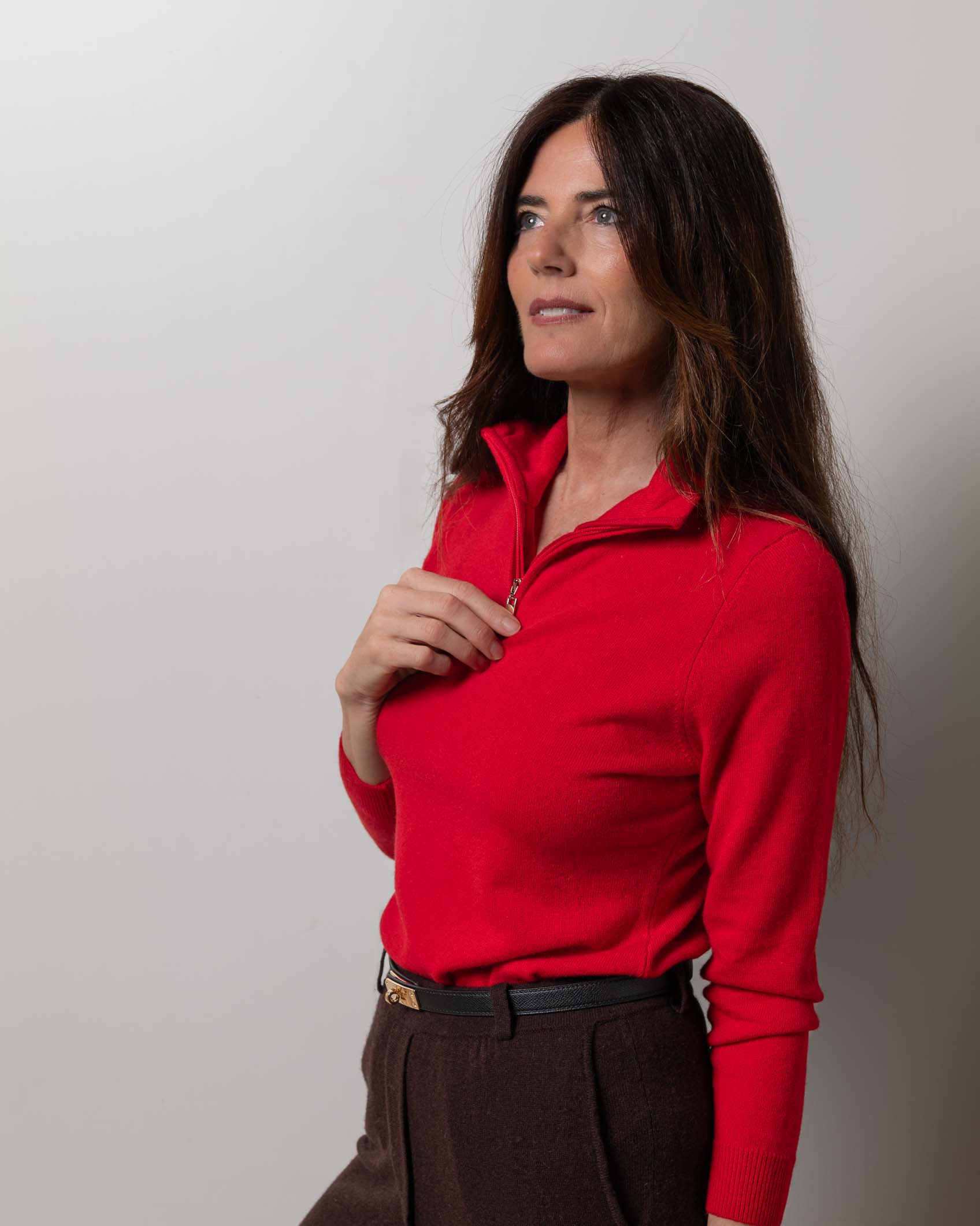 JERSEY CREMALLERA CASHMERE ROJO