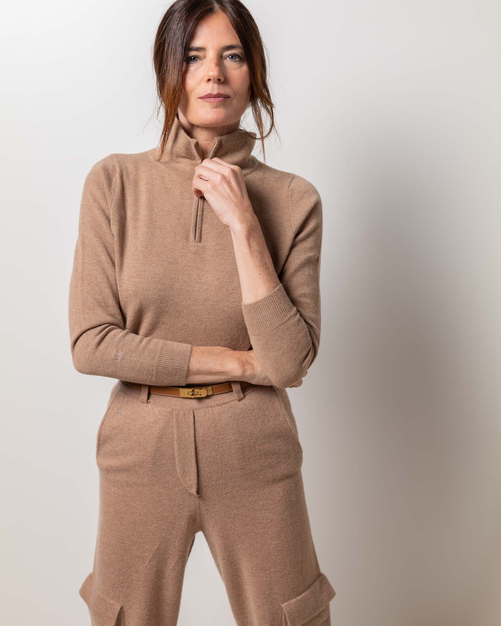 JERSEY CREMALLERA CASHMERE ROCK CAMEL