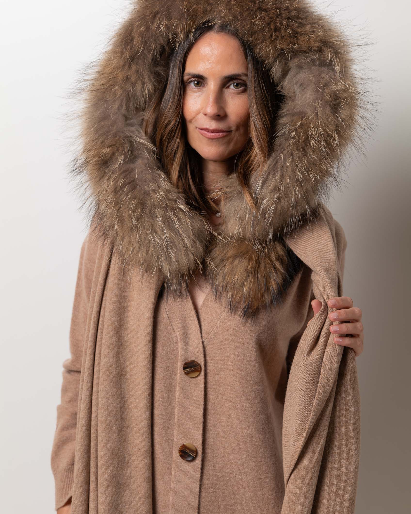 PASHMINA CAPUCHA CASHMERE TALLA UNICA ROCK CAMEL 2