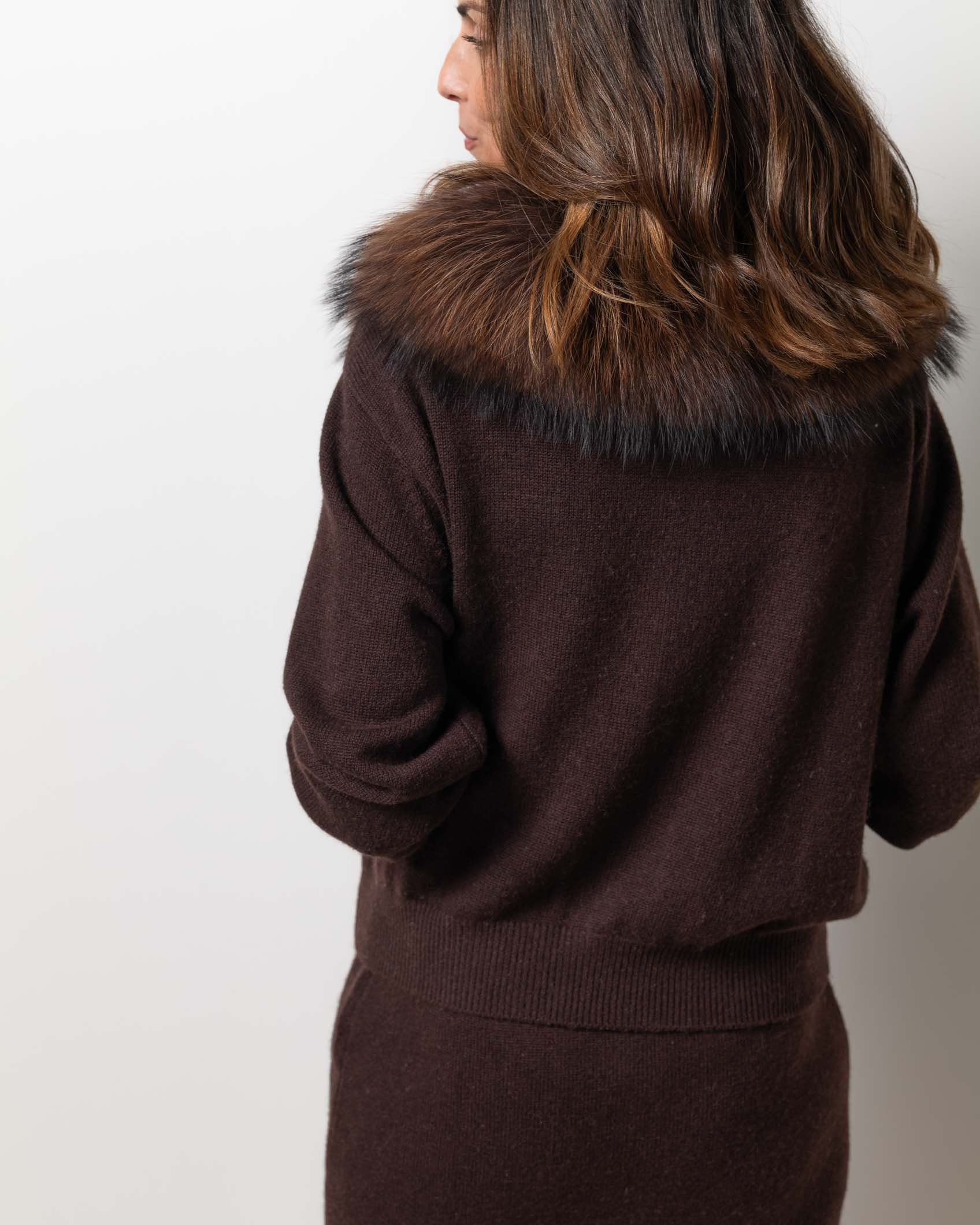 MINI FALDA BOLSILLOS CASHMERE CHOCOLATE BROWN 3