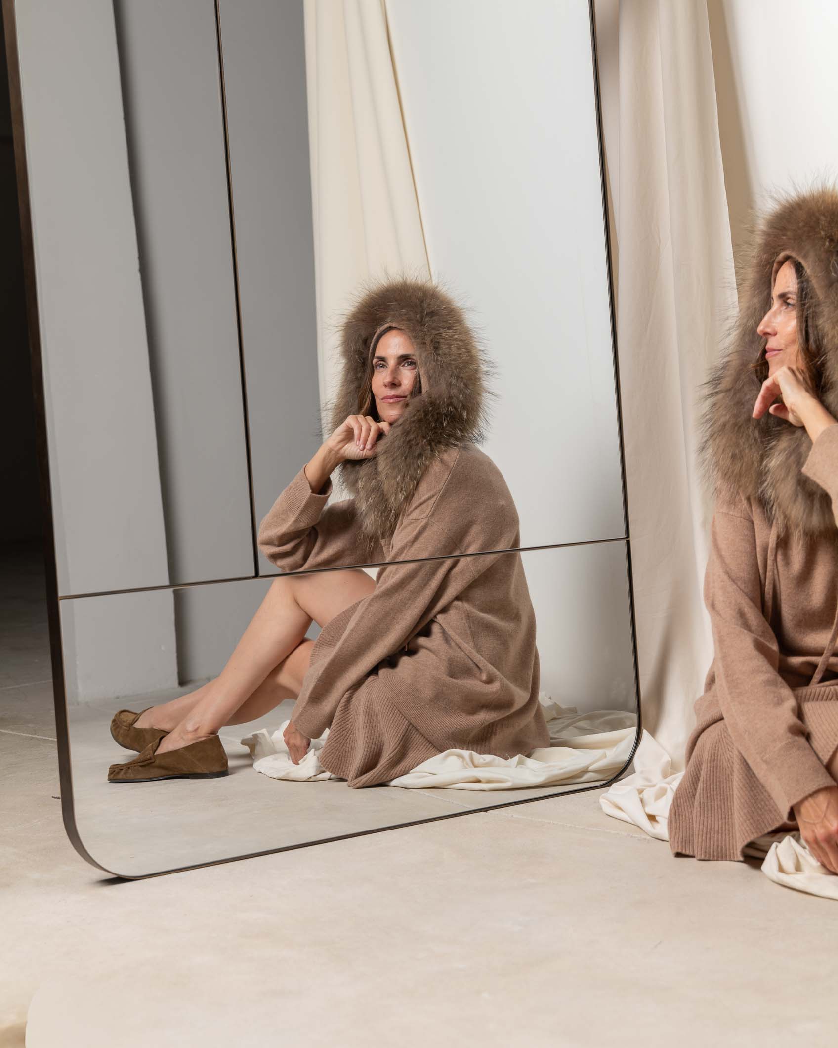 SHORT FLARED SKIRT CASHMERE ROCK CAMEL 4
