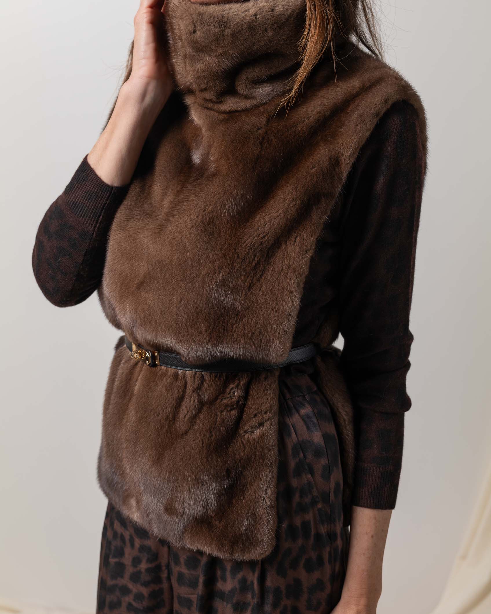 PRE- ORDER CHALECO VISON CARAMELO TALLA UNICA 2