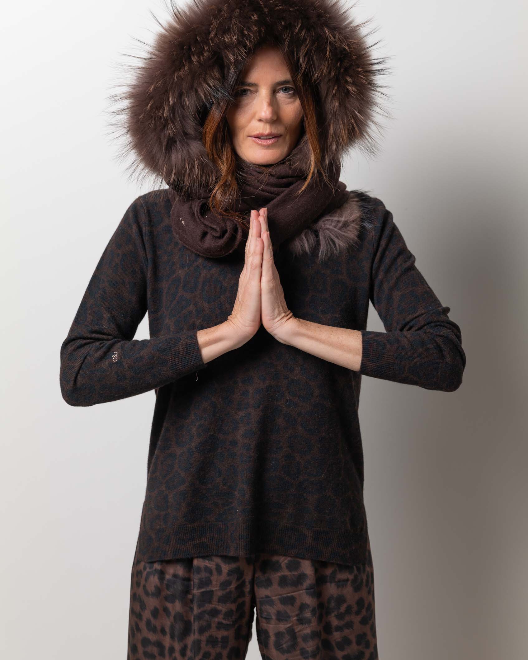 JERSEY PICO CASHMERE PRINT NAVY MOCCA 5