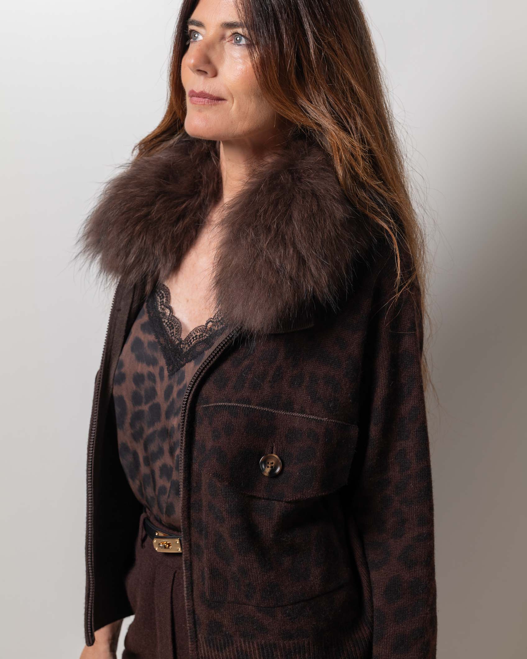 BOMBER CASHMERE PRINT NAVY MOCCA 3