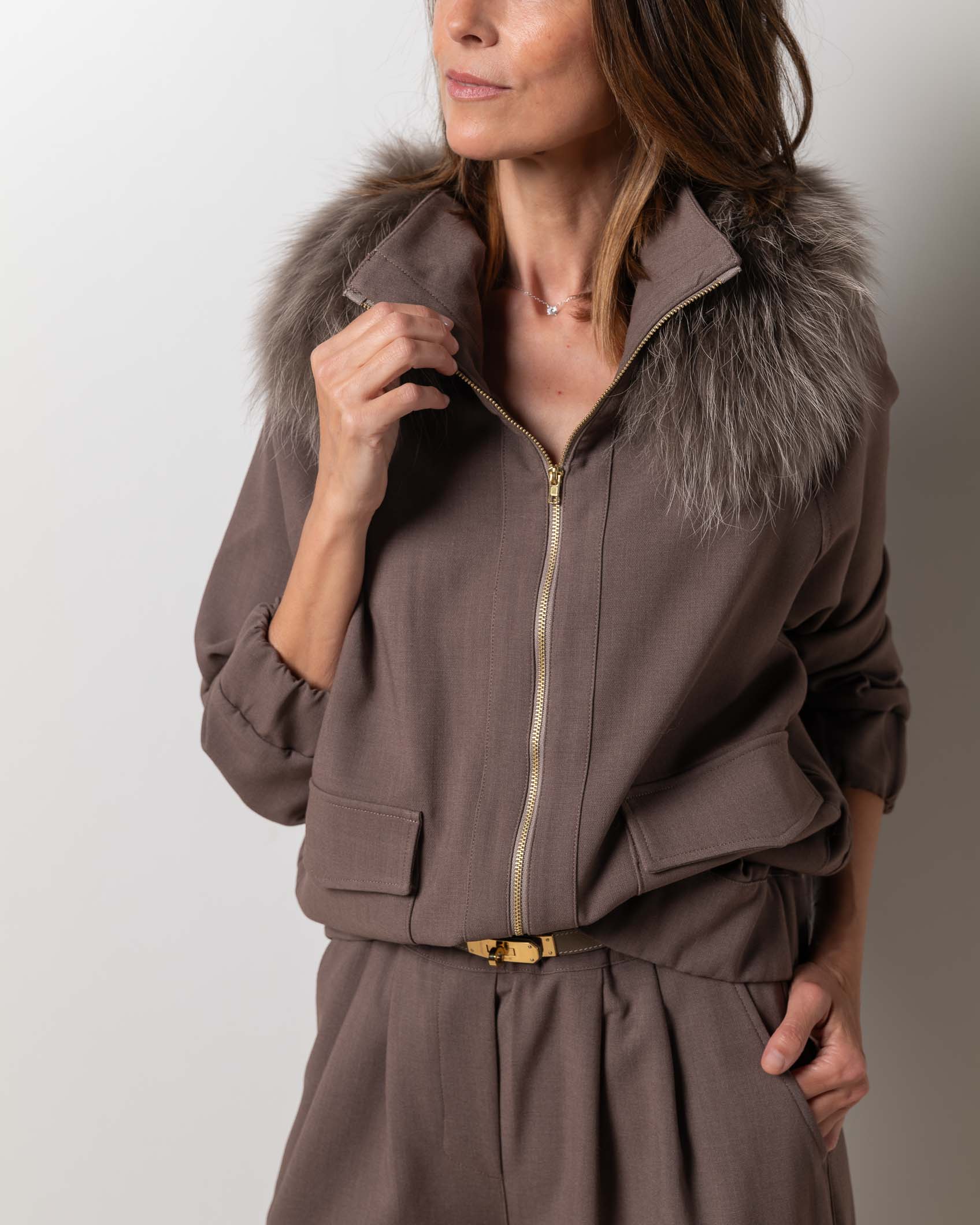 BOMBER & CLEMENCE SUIT - DARK MINK 2