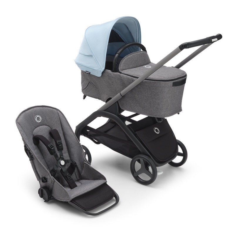 Cochecito dúo BUGABOO DRAGONFLY Grafito/Gris Melange-Azul Horizonte