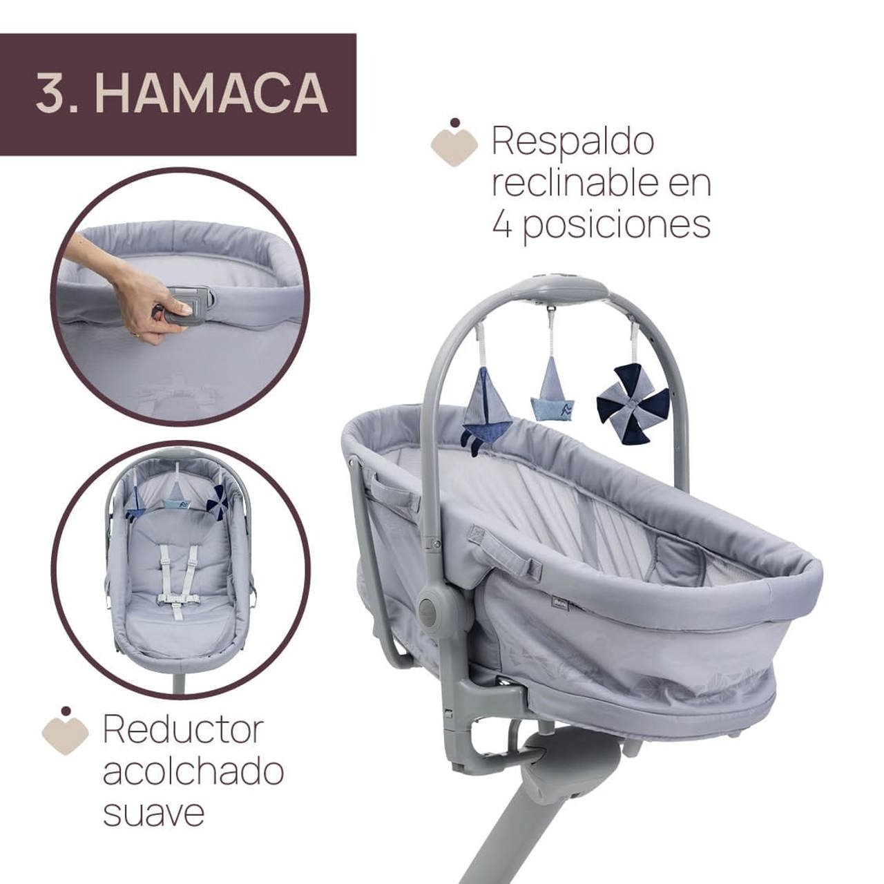 Cuna y Moisés BABY HUG PRO 5 en 1 Beige Latte CHICCO