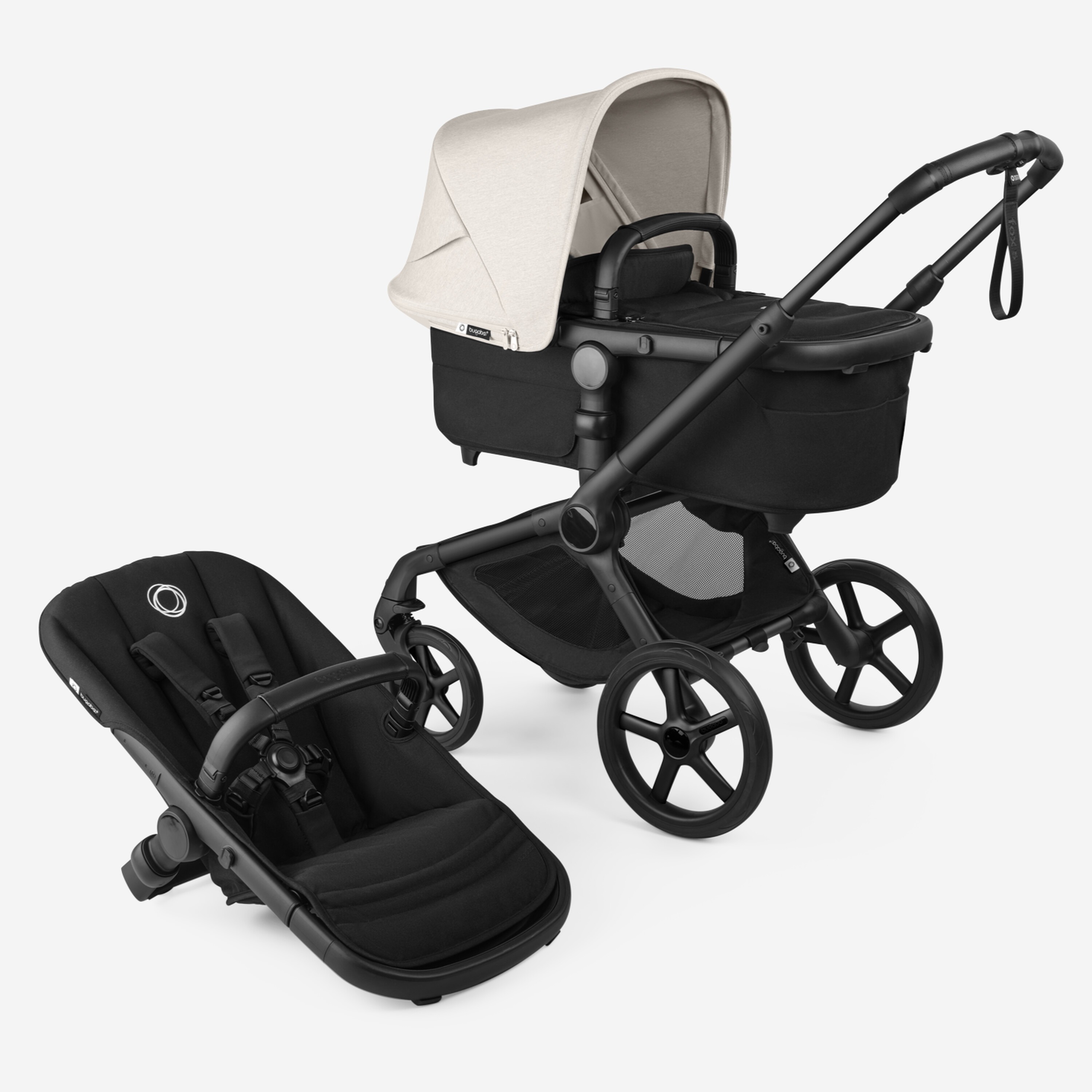 Cochecito Dúo BUGABOO FOX 5 RENEW Capazo y Silla Blanco Niebla