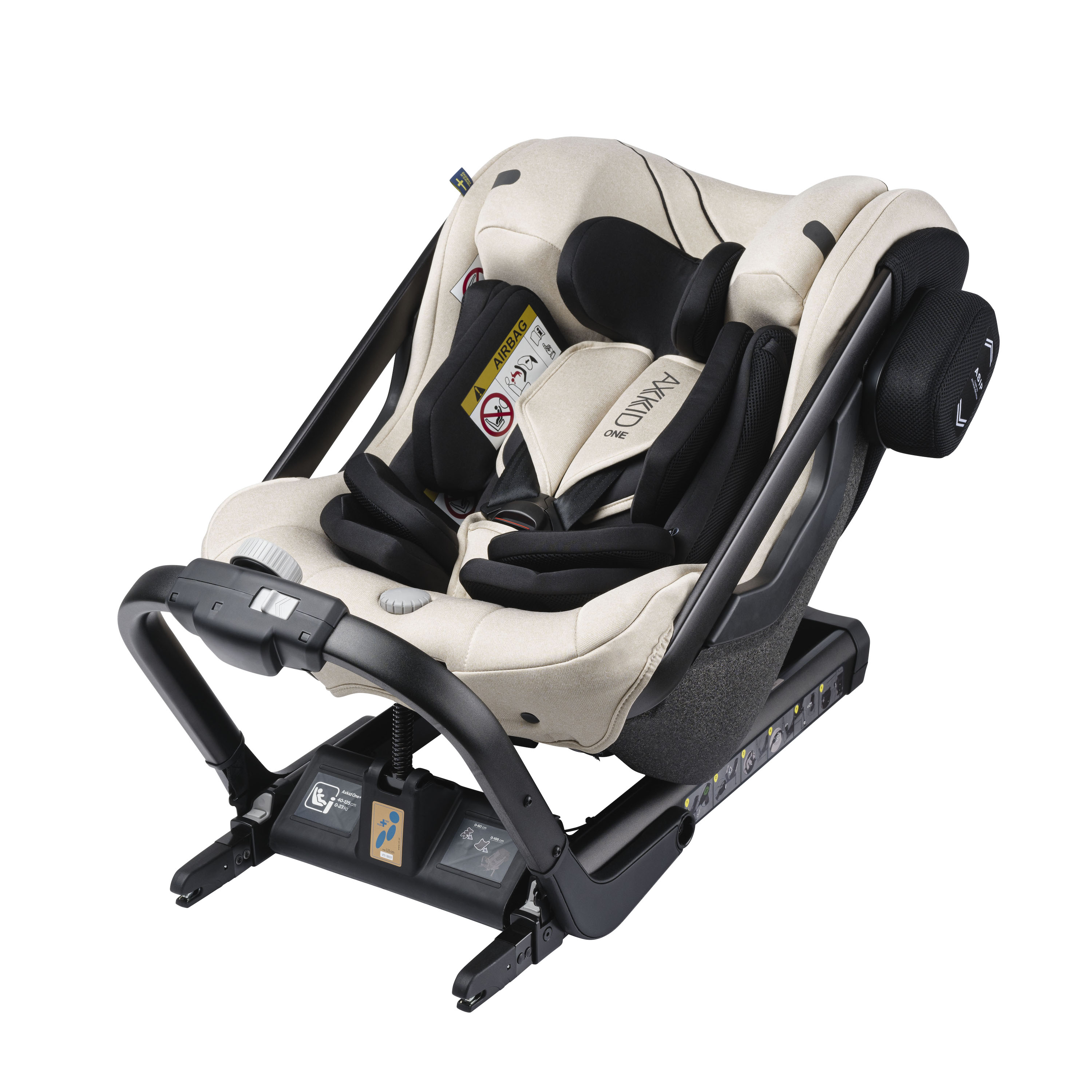 Silla de Auto Acontramarcha ONE 2 PLUS de 40-125 cm Beige Melange AXKID