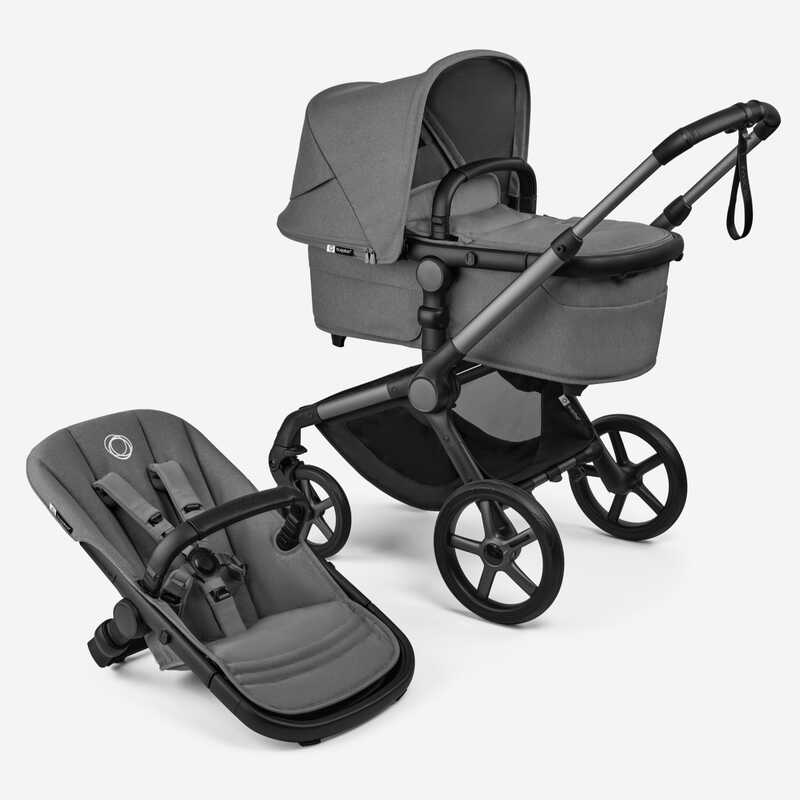 Cochecito Dúo BUGABOO FOX 5 RENEW Capazo y Silla Gris Luna