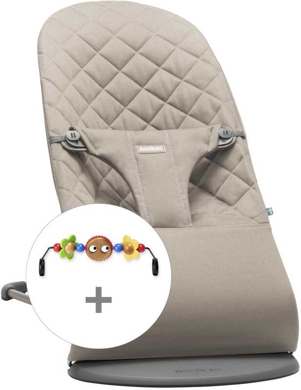 Hamaca + Juguete BALANCE BLISS Cotton Gris Arena BABYBJÖRN