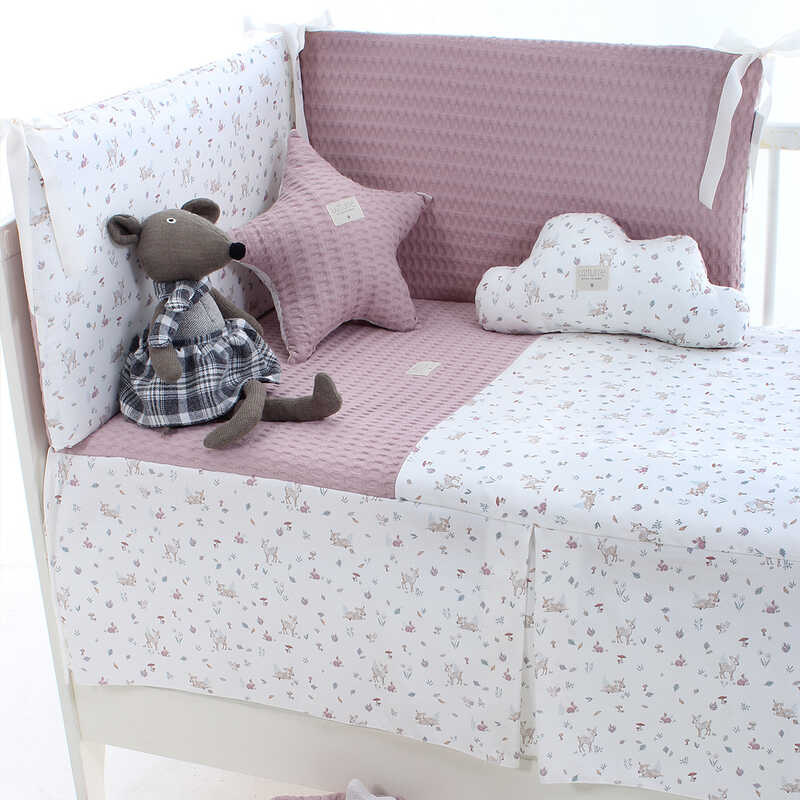 Colcha y Protector BAMBI Rosa Empolvado UZTURRE