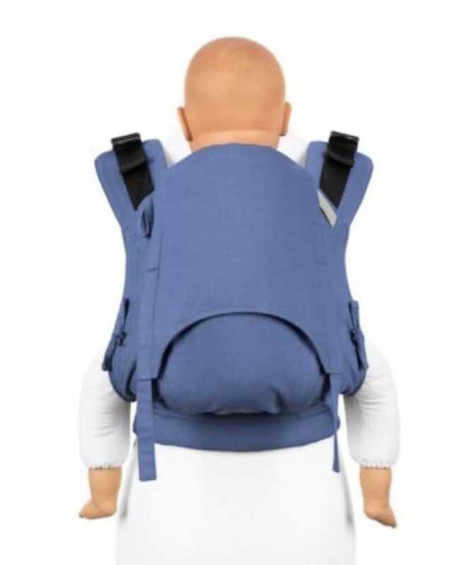 Mochila Portabebé FUSION 2.0 Chevron Sky Blue FIDELLA