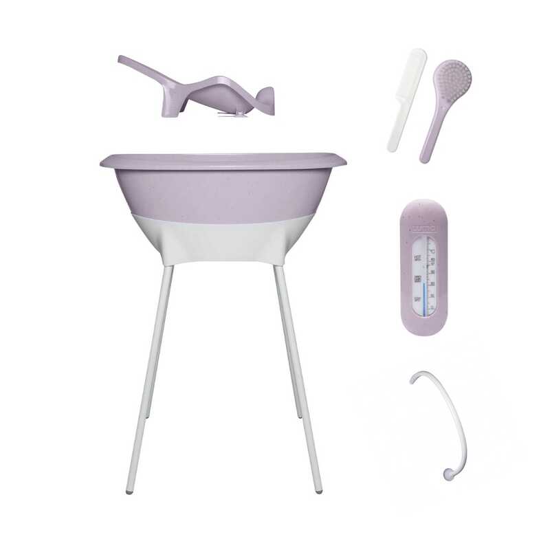 Set Bañera LUMA Lila Moteado/Patas White