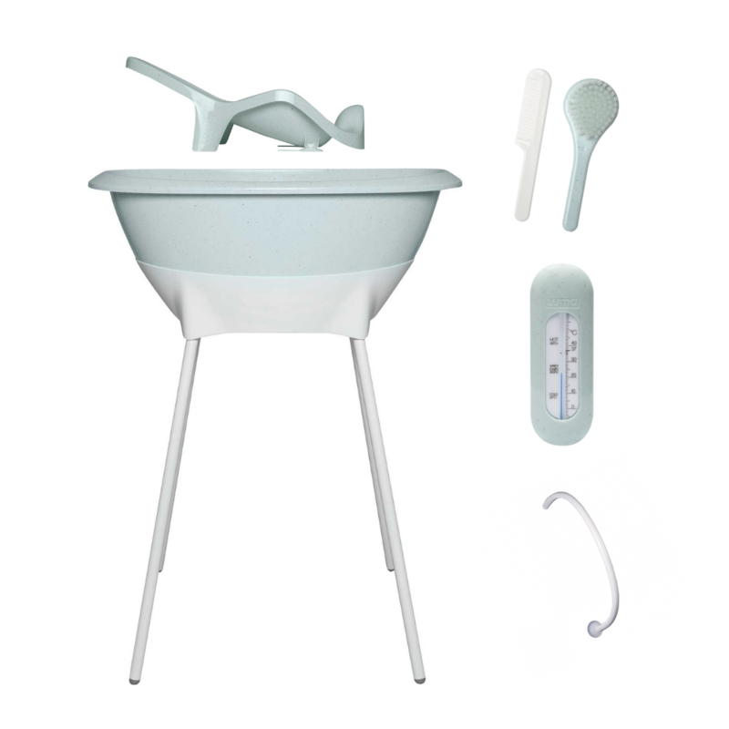 Set Bañera LUMA Menta Moteado/Patas White