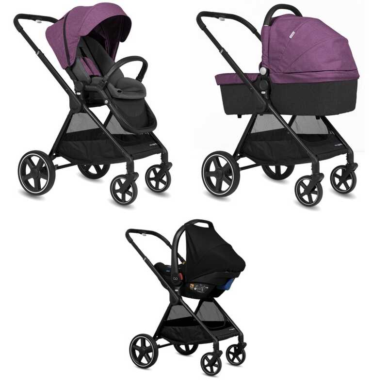 Cochecito Trio OPTIM + Portabebé VERAI Purple CASUALPLAY