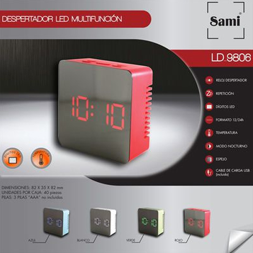 DESPERTADOR SAMI LED MULTIFUNCION