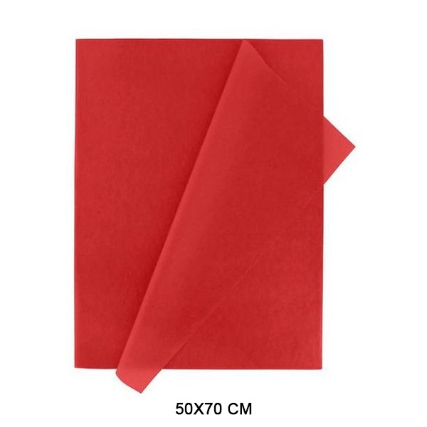 PAQUETE 26 HOJAS SEDA ROJO 50X70CM