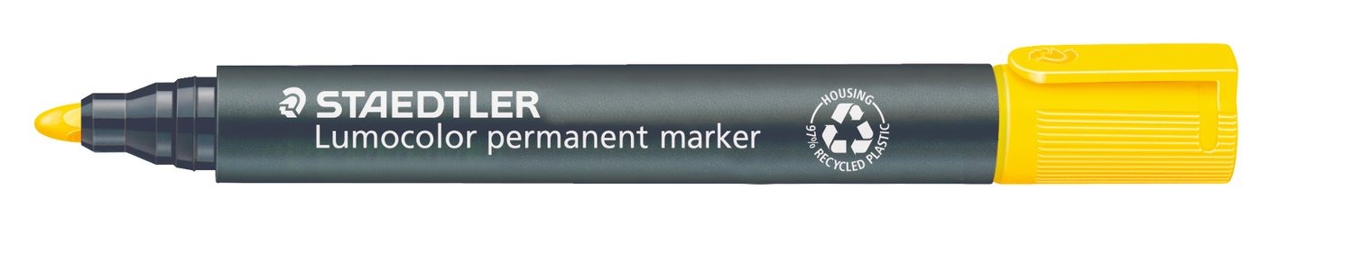 ROTULADOR PERMANENTE P/REDONDA AMARILLO