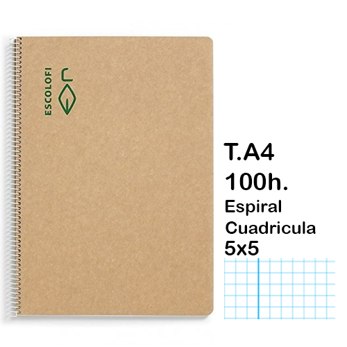 LIBRETA A4 T/DURA 100H 80GR CUADRICULA