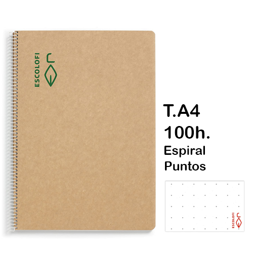LIBRETA A4 TAPA DURA 100H 80GR DOTS