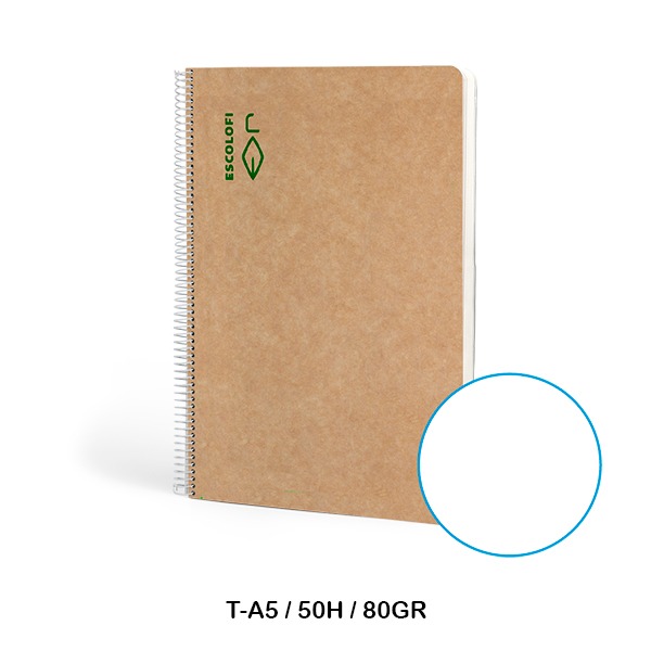 LIBRETA A5 RECICLADA T/D 50H 80GR LISA