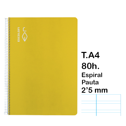 LIBRETA DIN A4 80 HOJAS PAUTA 2'5MM AMA