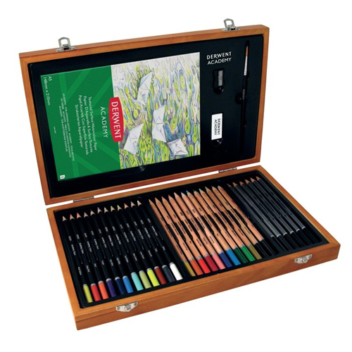 CAJA DERWENT DE MADERA CON 35 PIEZAS