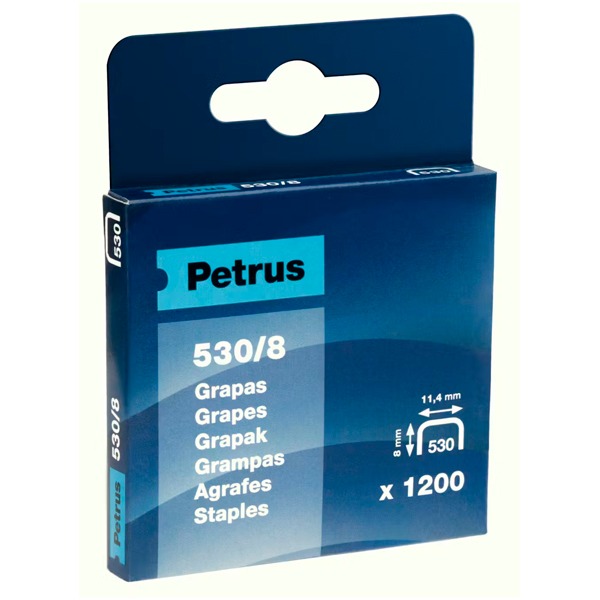 CAJA 1200 GRAPAS COBREADAS PETRUS 530/8